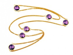 Bvlgari Necklace in 18kt Yellow Gold with Amethyst Swarovski Crystals