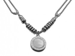 Bvlgari Bulgari Charm Necklace in 18kt White Gold with Mother of Pearl and Black Onlyx