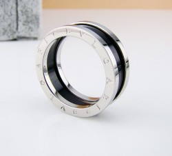 Bvlgari Save The Children 1-Band Ring in Sterling Silver With Black Ceramic