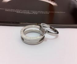Bvlgari B.zero1 Wedding Band Ring in 18kt White Gold with Pave Diamond
