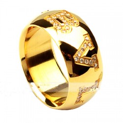 Bulgari Bvlgari Ring in 18kt Yellow Gold with Pave Diamonds