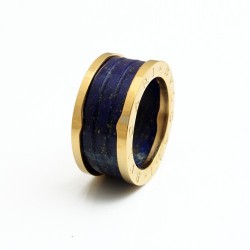 Bvlgari B.ZERO1 4-Band Ring in 18kt Yellow Gold and Blue Marble
