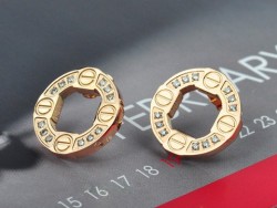 Cartier Love Earring in 18K Pink Gold with Diamonds-Paved