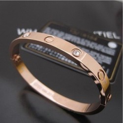 Cartier Oval Pink Gold Love Bracelet With Diamond,Narrow