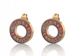 Bvlgari Stud Earrings in 18kt Pink Gold with Antique Bronze