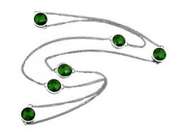 Bvlgari Necklace in 18kt White Gold with Emerald Swarovski Crystals