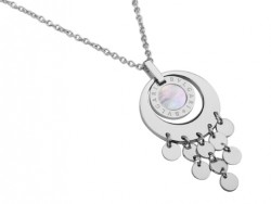 Bvlgari Pendant with a Chain in 18kt White Gold with Mother of Pearl