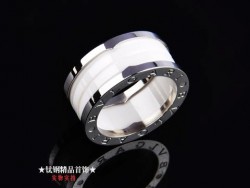 Bvlgari B.ZERO1 3-Band Ring in 18kt White Gold with White Ceramic