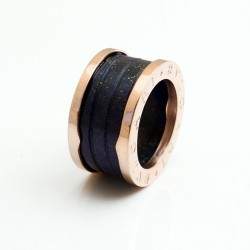 Bvlgari B.ZERO1 4-Band Ring in 18kt Pink Gold and Blue Marble