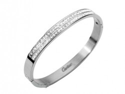 Cartier Bangle in 18kt White Gold with Pave Diamonds