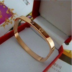 Cartier Love Bangle in 14kt Pink Gold, Square