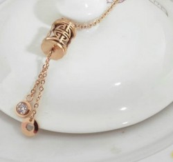 cartier Chinese Style Charm Necklace in Pink Gold with Diamond