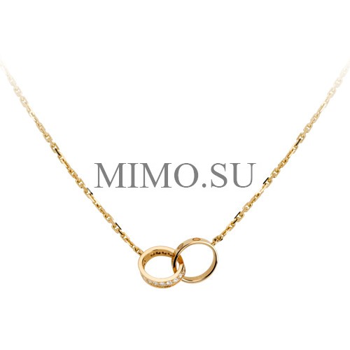 Cartier Love Necklace Yellow Gold Copy A Ring Set With Diamonds B7013800