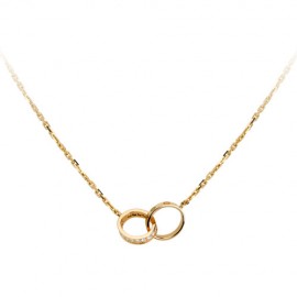 Cartier Love Necklace Yellow Gold Copy A Ring Set with Diamonds