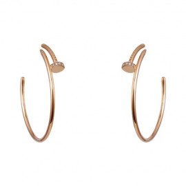 Cartier Juste Un Clou Earrings Fake 18k Pink Gold 28 Diamonds