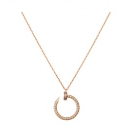 Cartier Juste Un Clou Necklace Replica 18k Pink Gold Set 36 Diamonds Nail Pendant