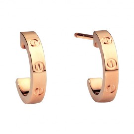 Cartier Love Earrings 18K Pink Gold Fake Screw Design