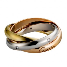 Trinity De Cartier 3-Gold Ring Fake 5 Diamonds