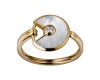Amulette De Cartier Yellow Gold Ring Fake White Mother-Of-Pearl Diamond
