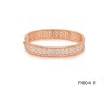 Van Cleef & Arpels Replica Perlee Bracelet with Diamonds Pink Gold Medium Model