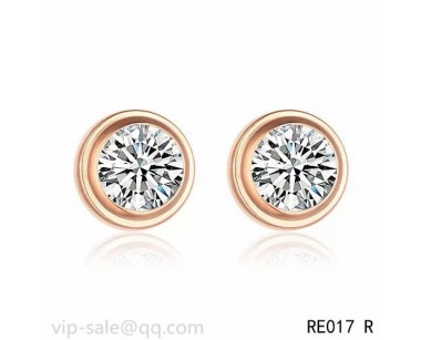 "Diamants Légers" DE Cartier Earrings in 18K pink gold with 1 diamond