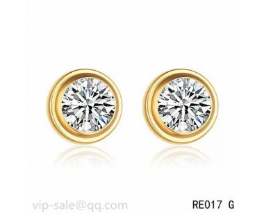"Diamants L�gers" DE Cartier Earrings in 18K yellow gold with 1 diamond