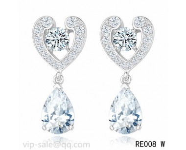 You're Mine Earrings in Platinum with a pear-cut diamonds pendants