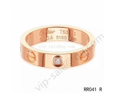 Cartier love ring in pink gold with a diamond