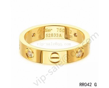 Cartier love ring in yellow gold with 4 diamonds