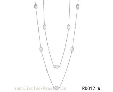 Cartier logo double c long necklace in white gold 