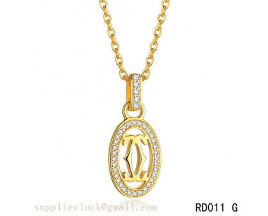 Cartier logo double c necklace in yellow gold with diamonds