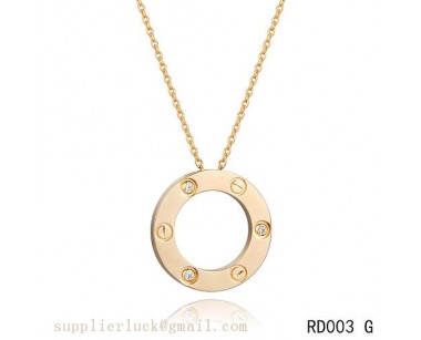Cartier love pendant necklace in yellow gold with diamonds