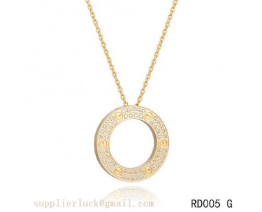 Cartier love necklace set in yellow gold with diamonds 