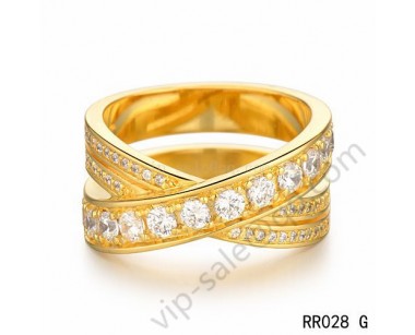 Cartier paris nouvelle vague ring in yellow gold with diamonds