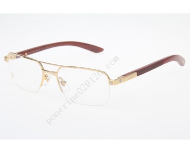 2016 Cartier 6101003 Wood Eyeglasses, Gold