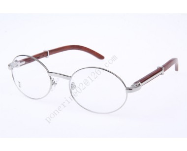 2016 Cartier 51551348 Wood Eyeglasses, Silver