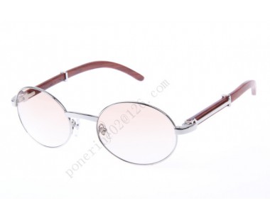 2016 Cartier 51551348 Wood Sunglasses, Silver