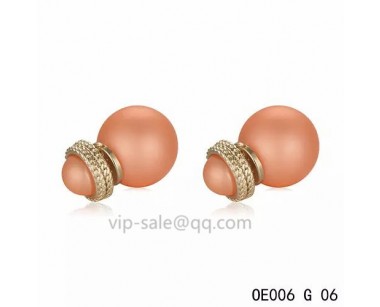 MISE EN DIOR Earring in the Copper resin beads with yollow gold