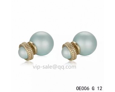 MISE EN DIOR Earring in the Silver gray resin beads with yollow gold