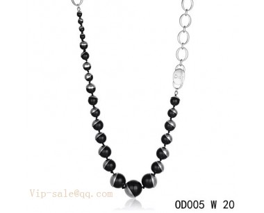 Black Pearls "MISE EN DIOR" long necklace in white gold
