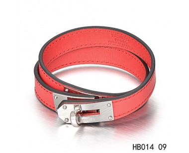 Hermes Kelly Double Tour neon barenia calfskin leather bracelet 