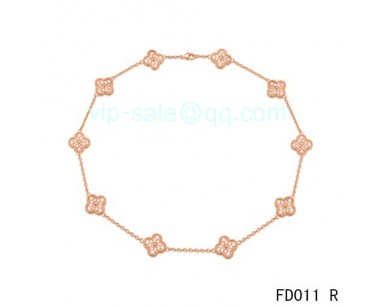Van cleef & arpels Vintage Alhambra Necklace/Pink Gold/10 Motifs