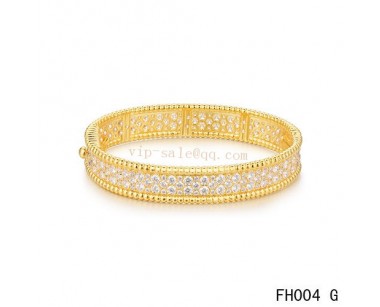 Van Cleef and Arpels Perlée bracelet/diamond/Yellow gold
