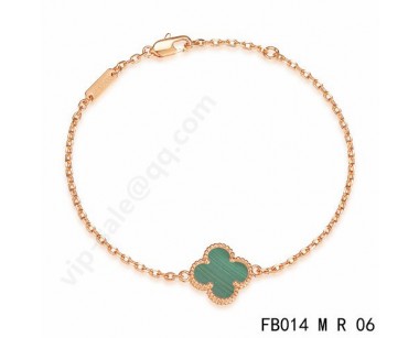 Van cleef & arpels Sweet Alhambra bracelet<li>pink gold with malachite