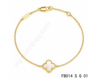Van cleef & arpels Sweet Alhambra bracelet<li>yellow gold with gray mother-of-pearl