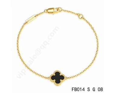 Van cleef & arpels Sweet Alhambra bracelet<li>yellow gold with Black Onyx