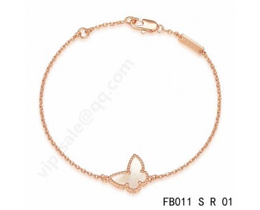 Van cleef & arpels Sweet Alhambra Butterfly bracelet<li>pink gold with mother-of-pearl