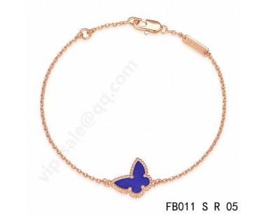 Van cleef & arpels Sweet Alhambra Butterfly bracelet<li>pink gold with lapis lazuli
