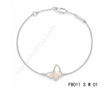 Van cleef & arpels Sweet Alhambra Butterfly bracelet<li>white gold with mother-of-pearl