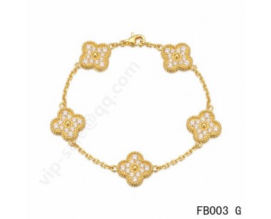 Van cleef & arpels Vintage Alhambra bracelet<li>yellow gold with round diamonds